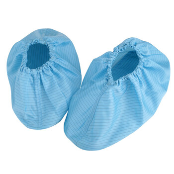 谋福 CNMF 8675 防静电鞋套 无尘鞋套 室内防滑底胶底工作脚套 （蓝色款L码）（10双起订）