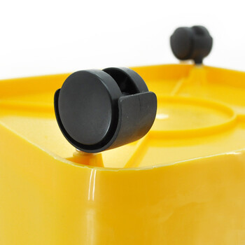 兰诗（LAUTEE）LJT2222 四轮桶黄色医疗医院垃圾桶 利器废弃物桶 50L 