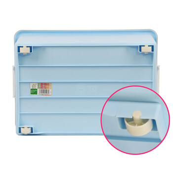 
                                        爱之佳 塑料收纳箱 中号整理箱 抗压带滑轮储物箱 儿童玩具收纳箱 衣物杂物收纳盒 蓝色                