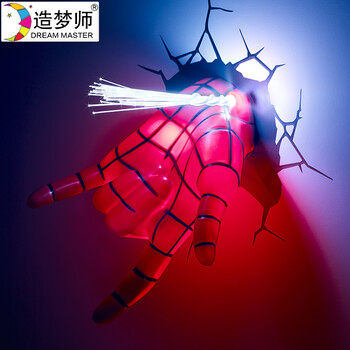 
                                        造梦师漫威复仇者联盟蜘蛛侠手灯壁灯3D裂纹墙纸壁纸装饰灯礼品灯                