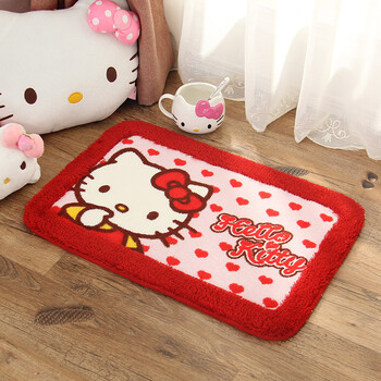 
                                        hello kitty系列 卡通地垫 加厚植绒包边浴室地垫客厅卧室门垫 KT猫地垫 大脸猫 54X60CM                