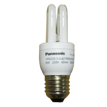 松下（Panasonic）2U型节能灯5W E27灯头 暖光/白炽灯色