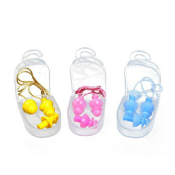 英发yingfa 带绳硅胶螺旋耳塞 游泳防水耳塞 防