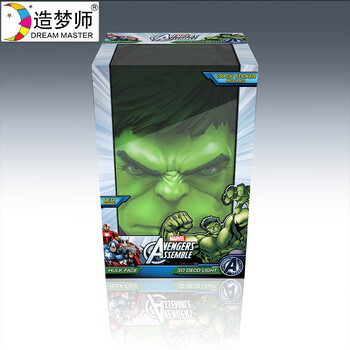 
                                        造梦师复仇者联盟绿巨人面具3D创意壁灯 卧室灯客厅灯创意小夜灯灯具带开关 绿色                