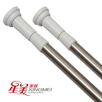 
                                                            星美卫生间套装免打孔伸缩杆浴帘杆+ 防水加厚浴帘+金属挂勾 110-200杆+宽180*高200叶之舞浴帘+钩                