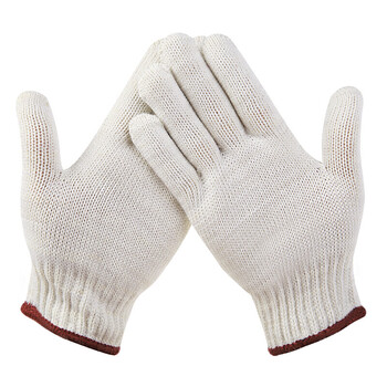 安美尚（ams） 精品线手套 劳保手套耐磨工作手套 750G细纱针织白手套 定做 12双装