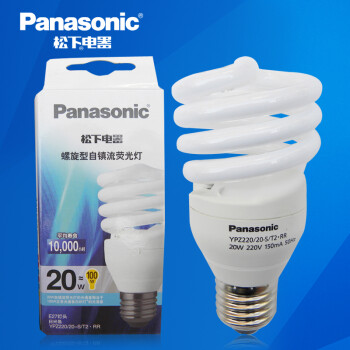 松下（Panasonic）螺旋型节能灯20W E27灯头 冷光/日光色 10支装