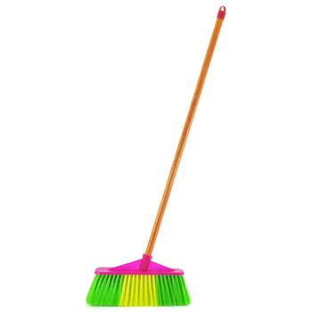 兰诗（LAUTEE）618-R 环卫物业扫把笤帚 斜杆宽头软毛木柄扫把