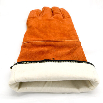 路宁 WY-5 长款反绒牛皮加里焊工电焊手套 40cm