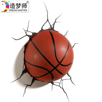 造梦师现代卧室灯具楼梯过道欧美式创意圆球篮球壁灯LED灯儿童房小夜灯