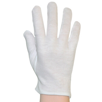 安美尚（ ams ）白手套礼仪棉布纱线作业接待工作手套 文玩盘珠 12付