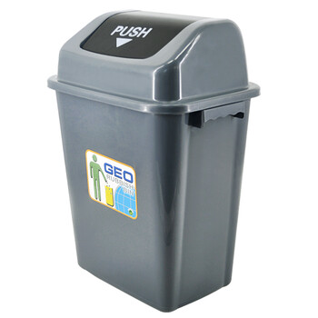 兰诗（LAUTEE）YY-D029-1 20L方便摇盖垃圾箱 商场酒店封闭式垃圾桶