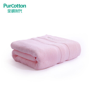 全棉时代（PurCotton）全棉毛圈浴巾 粉红色70x140厘米 1条装