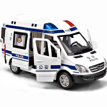 v132合金仿真r8警车警察玩具车汽车模型男孩120回力救护车中号110警车