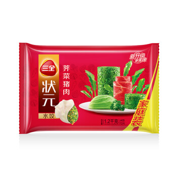 三全 状元水饺 荠菜猪肉口味 1.2kg(72只)