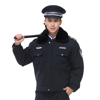 星工（XINGGONG）秋冬季加厚保安棉衣 棉袄长袖安保制服多功能棉服男定制 藏青冬执勤单件棉衣+配件180#
