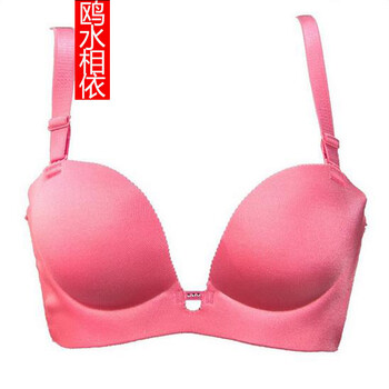 鸥水相依纯色调整型聚拢文胸 粉红色 85A【图