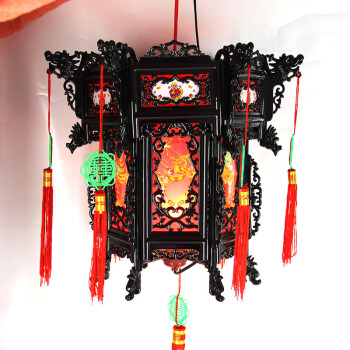【一对装】灯笼木质仿古宫灯创意新年结婚大红灯笼装饰品节日新年店铺