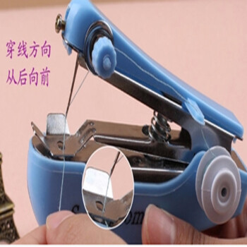 基本生活 便携袖珍型小型缝纫机家用 迷你简易手动缝纫机 蓝色