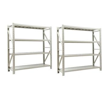 冰禹 BY-665 仓储货架 仓库多层服装架 轻型铁架 轻型200*40*200=副架4层（白）