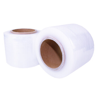 伏兴 PE缠绕膜 包装膜打包膜 自粘性拉伸膜防水捆包膜 宽10cm*400米 4卷装