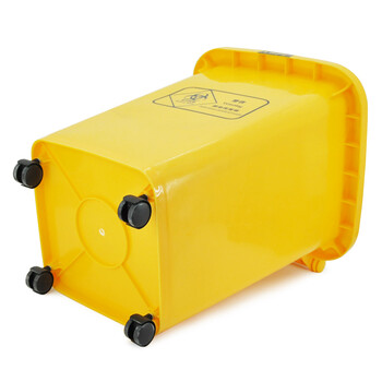 兰诗（LAUTEE）LJT2222 四轮桶黄色医疗医院垃圾桶 利器废弃物桶 50L 