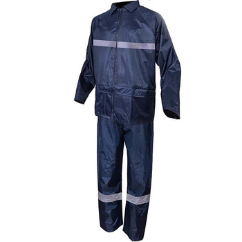 代尔塔（Deltaplus）407004 EN400RE带反光条分体雨衣套装 PVC涂层   藏青色 M