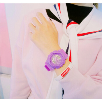 抖音yy摩登兄弟宁哥同款手表男女学生韩版简约休闲电子表 全紫(送表盒