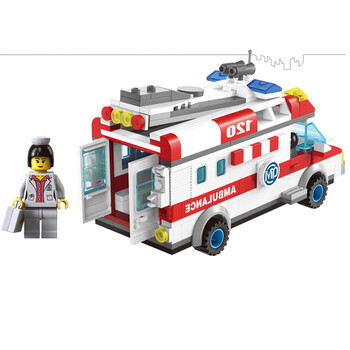 启蒙城市拼装积木 儿童拼插玩具男孩女孩小颗