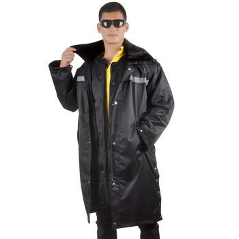 安美尚（ams）精品保安大衣棉服冬季多功能防寒服反光条工作服加厚加长款180# 定做