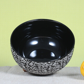 
                                        
                                                            洁雅杰陶瓷餐具 陶瓷汤碗(6.25英寸)家用大面碗色釉泡面碗餐具钟鼎文大汤碗(1只装) 黑色                