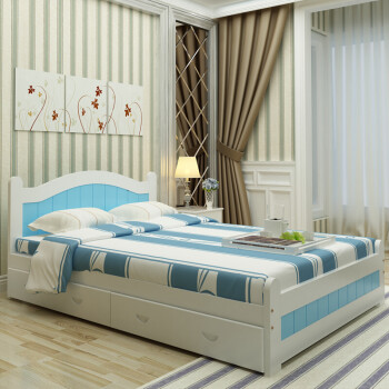 木床松木单人床1米单人床简约木床卧室经济型松木双人床主卧实 圆弧床