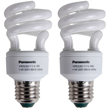 松下（Panasonic）螺旋型节能灯11W E27灯头 6只装 冷光/日光色