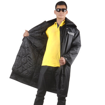 安美尚（ams）精品保安大衣棉服冬季多功能防寒服反光条工作服加厚加长款175# 定做