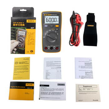 福禄克（FLUKE）107 数字万用表多用表三用表复用表交直流600V 1年维保