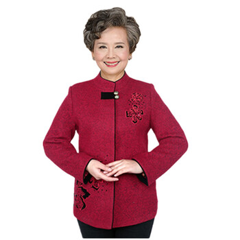 老年人冬装外套女老人衣服加厚奶奶冬装毛呢外