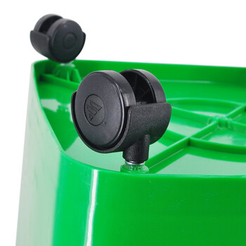 兰诗（LAUTEE）YY-D060 绿色60L四轮垃圾桶 带盖垃圾篓