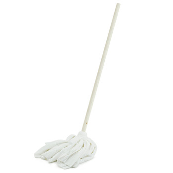 兰诗（LAUTEE）DM-182 白布拖把 老式木杆圆头拖把