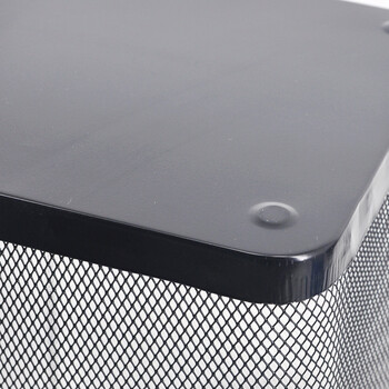 兰诗(LAUTEE)ZS-8023 黑色方形大号纸篓 酒店办公用金属网面垃圾桶