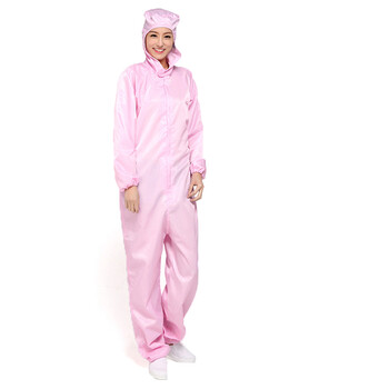 星工（XINGGONG）防静电工作服 连体服 洁净服 防尘服 无尘服防护服带帽连体科研喷漆定制 XXL码176-180粉色