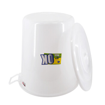 兰诗（LAUTEE）YY-D024 白色带盖圆形水桶 100L 工业用大桶