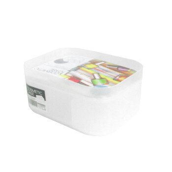 简家 加厚塑料桌面有盖化妆品收纳盒自由组合整理储物盒 K2297 白色小号9921