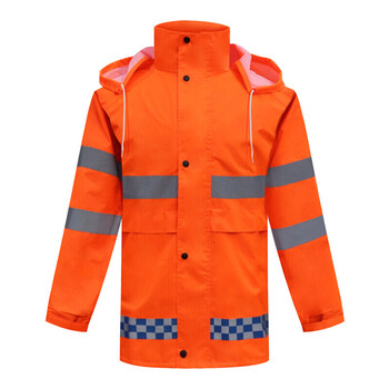 谋福 CNMF 9296 橙色雨衣套装 分体环卫雨衣安全警示养护工作者制服 YGC05 180(175-180)可定制