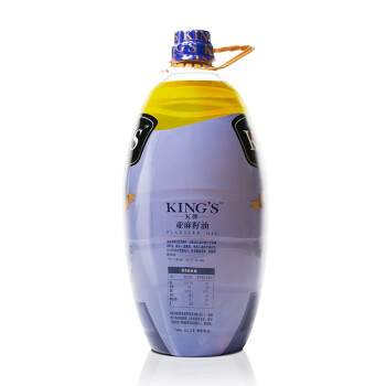 金龙鱼 KINGS 食用油 进口原料 初榨一级 亚麻籽油5L