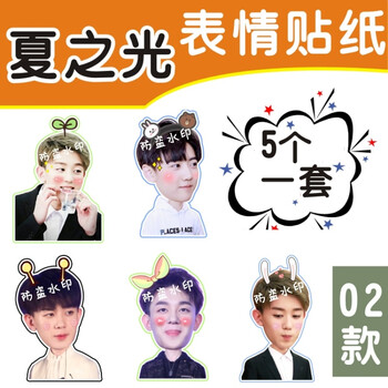 x玖少年团 夏之光 光光大头可爱表情贴纸 手机行李箱电脑防水贴纸 02