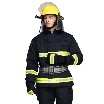 谋福 CNMF 8626 消防员防护服 14款3C消防战斗服 灭火装备 3C认证款5件套【175（含头盔手 腰带服装靴子）】