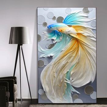 棕榈树 立体浮雕玄关装饰画竖版单幅无框画走