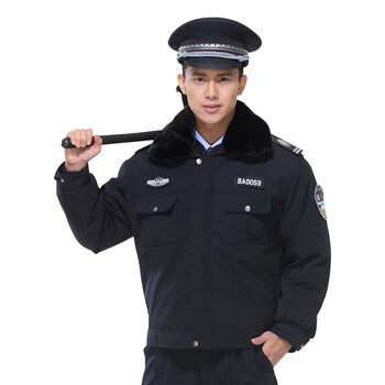 星工（XINGGONG）秋冬季加厚保安棉衣 棉袄长袖安保制服多功能棉服男定制 藏青冬执勤单件棉衣+配件180#