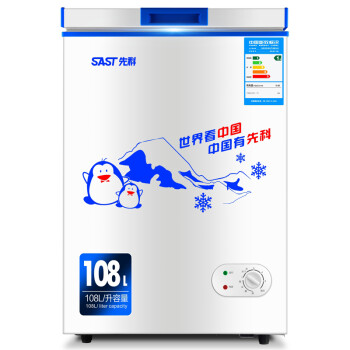 先科(SAST)108升冷藏冷冻卧式冷柜 小冰柜【