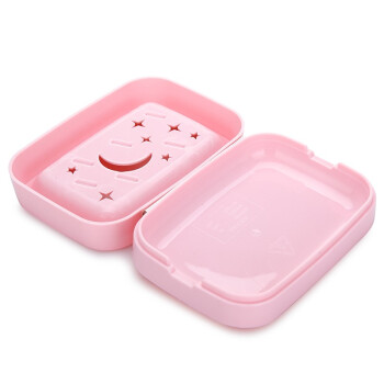 艾莱雅（ailaiya）双层沥水塑料皂盒 粉色 H1313